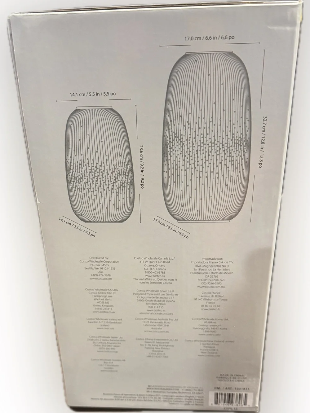 Evergreen Led Porcelain Lantern Set of 2 - White -
